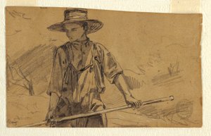 Rysunek, sianokosy, ok. 1864 r. autorstwa Winslow Homer