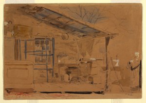 Rysunek, Dom z gankiem, ok. 1858-60 autorstwa Winslow Homer