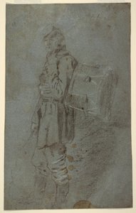 Rysunek przedstawiający perkusistę z boku, ok. 1864 r. autorstwa Winslow Homer