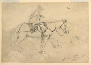 Rysunek, studium do "Bridle Path, White Mountains", 24 sierpnia 1868 r. autorstwa Winslow Homer