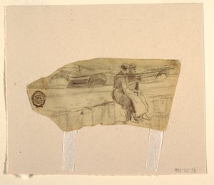 Rysunek, Dwie kobiety siedzące na ścianie, Cullercoats, Anglia, 1881-82 autorstwa Winslow Homer
