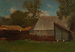 Gospodarstwo z kaczkami i kurczakami, 1872-73. autorstwa Winslow Homer