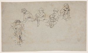 Pięć szkiców młodych chłopców autorstwa Winslow Homer