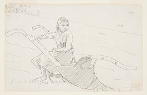 Dziewczyna siedząca na pługu autorstwa Winslow Homer