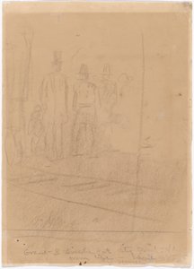 Grant i Lincoln w City Point, Virginia [recto], 1865. autorstwa Winslow Homer