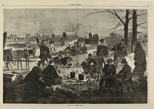Zatrzymanie pociągu z wagonami autorstwa Winslow Homer