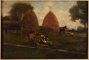 Stogi siana i dzieci autorstwa Winslow Homer