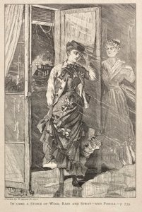 Nadeszła burza z wiatrem, deszczem i sprayem - i Portia autorstwa Winslow Homer