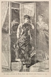 W Nadeszła burza wiatru, deszczu i mgiełki - i Portia, 1869. autorstwa Winslow Homer