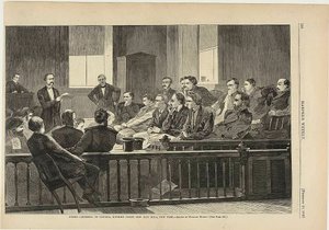 Ławnicy słuchający mecenasa, Sąd Najwyższy, Nowy Ratusz, Nowy Jork autorstwa Winslow Homer