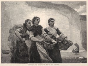 Słuchając głosu z klifów, z The Century Magazine, listopad 1883 r. autorstwa Winslow Homer