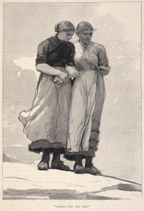 Looking Over The Cliff, z The Century Magazine, listopad 1883 r. autorstwa Winslow Homer