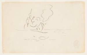 Człowiek w canoe z harpunem autorstwa Winslow Homer