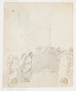 Mężczyźni i kobiety patrzący na morze, Cullercoats, Anglia autorstwa Winslow Homer
