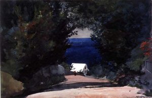 Droga na Bermudach, ok. 1899-1901 (akwarela na ołówku na papierze) autorstwa Winslow Homer