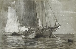 Szkuner w Kotwicy, 1884 autorstwa Winslow Homer
