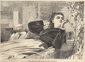 „Odwróciła twarz ku oknu” autorstwa Winslow Homer
