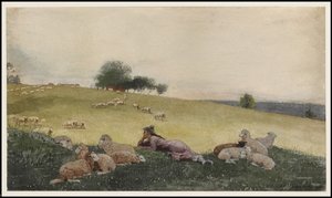 Pasterka z farmy Houghton, 1878 autorstwa Winslow Homer