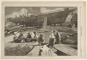 Budowa statków, port w Gloucester autorstwa Winslow Homer