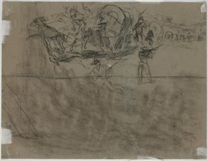 Potyczka z udziałem wagonu [verso] autorstwa Winslow Homer