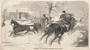 Sanie na drodze, Brighton, niedaleko Bostonu, 1859. autorstwa Winslow Homer