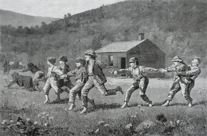 Snap-the-Whip, z Harpers Weekly, 20 września 1873, (drewno na papierze gazetowym) autorstwa Winslow Homer