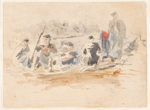 Żołnierze siedzący w grupie autorstwa Winslow Homer