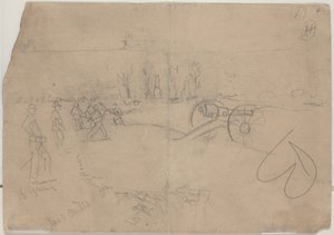 Żołnierze i armata [verso] autorstwa Winslow Homer