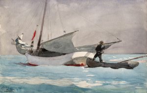 Sztauowanie żagla autorstwa Winslow Homer