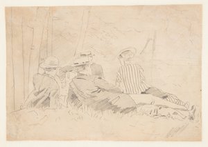 Studium dla „Wędkarskiego przyjęcia” autorstwa Winslow Homer