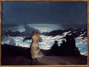 Letnia noc. Kobiety tańczą w świetle księżyca. Obraz Winslowa Homera (1836-1910) Ec. Jestem autorstwa Winslow Homer
