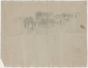 Pociąg z zaopatrzeniem i muły [verso] autorstwa Winslow Homer