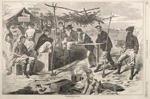 Święto Dziękczynienia w Obozie, 1862. autorstwa Winslow Homer