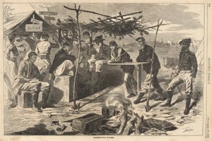 Święto Dziękczynienia w obozie, z Harper autorstwa Winslow Homer