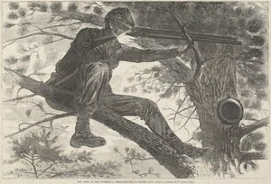 Потомакийн арми - 1862 оны 11-р сарын 15-ны өдөр (модон сийлбэр) жижүүрийн үүрэг гүйцэтгэж буй хурц харваач. autorstwa Winslow Homer