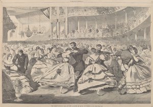 Wielki Bal Rosyjski w Akademii Muzycznej, 5 listopada 1863, wydany 1863. autorstwa Winslow Homer