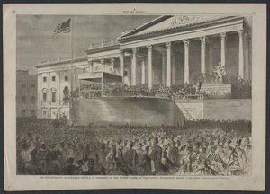 Inauguracja Abrahama Lincolna na prezydenta Stanów Zjednoczonych, 4 marca 1861, 1861. autorstwa Winslow Homer