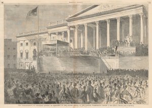 Inauguracja Abrahama Lincolna na prezydenta Stanów Zjednoczonych na Kapitolu w Waszyngtonie, 4 marca 1861; od Harper autorstwa Winslow Homer