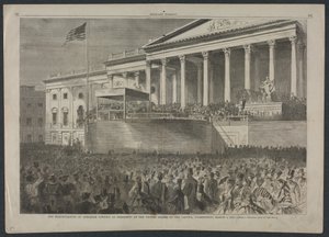 Inauguracja Abrahama Lincolna na prezydenta Stanów Zjednoczonych na Kapitolu w Waszyngtonie, 4 marca 1861 r. autorstwa Winslow Homer