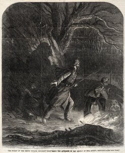 Pikieta dziesiątego pułku Indiany odkrywa nadejście rebeliantów.... autorstwa Winslow Homer