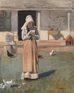 Chory kurczak, 1874 (wc, gwasz i grafit na papierze tkanym) autorstwa Winslow Homer