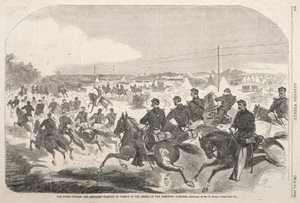 Kawaleria i artyleria Unii ruszają w pościg za rebeliantami w górę Yorktown Turnpike autorstwa Winslow Homer