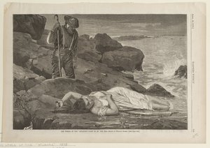 Wrak statku Atlantic wyrzucony przez morze na brzeg autorstwa Winslow Homer