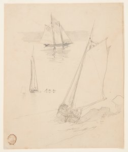 Trzy szkice szkunerów autorstwa Winslow Homer