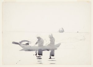 Dwie postacie w łodzi wiosłowej autorstwa Winslow Homer