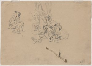 Dwóch żołnierzy odpoczywających [verso], 1862. autorstwa Winslow Homer