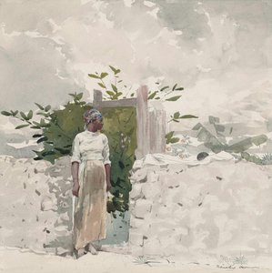Kobieta stojąca przy bramie, Bahamy autorstwa Winslow Homer