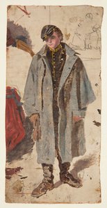 Młody żołnierz, szkic żołnierza dającego wodę rannemu towarzyszowi autorstwa Winslow Homer