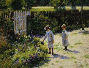 Dzieci w ogrodzie autorstwa Wladyslaw Podkowinski