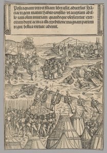 Kapitulacja francuskiego miasta, tablica 12 ze Scen historycznych z życia cesarza Maksymiliana I z Łuku Triumfalnego autorstwa Wolf Traut